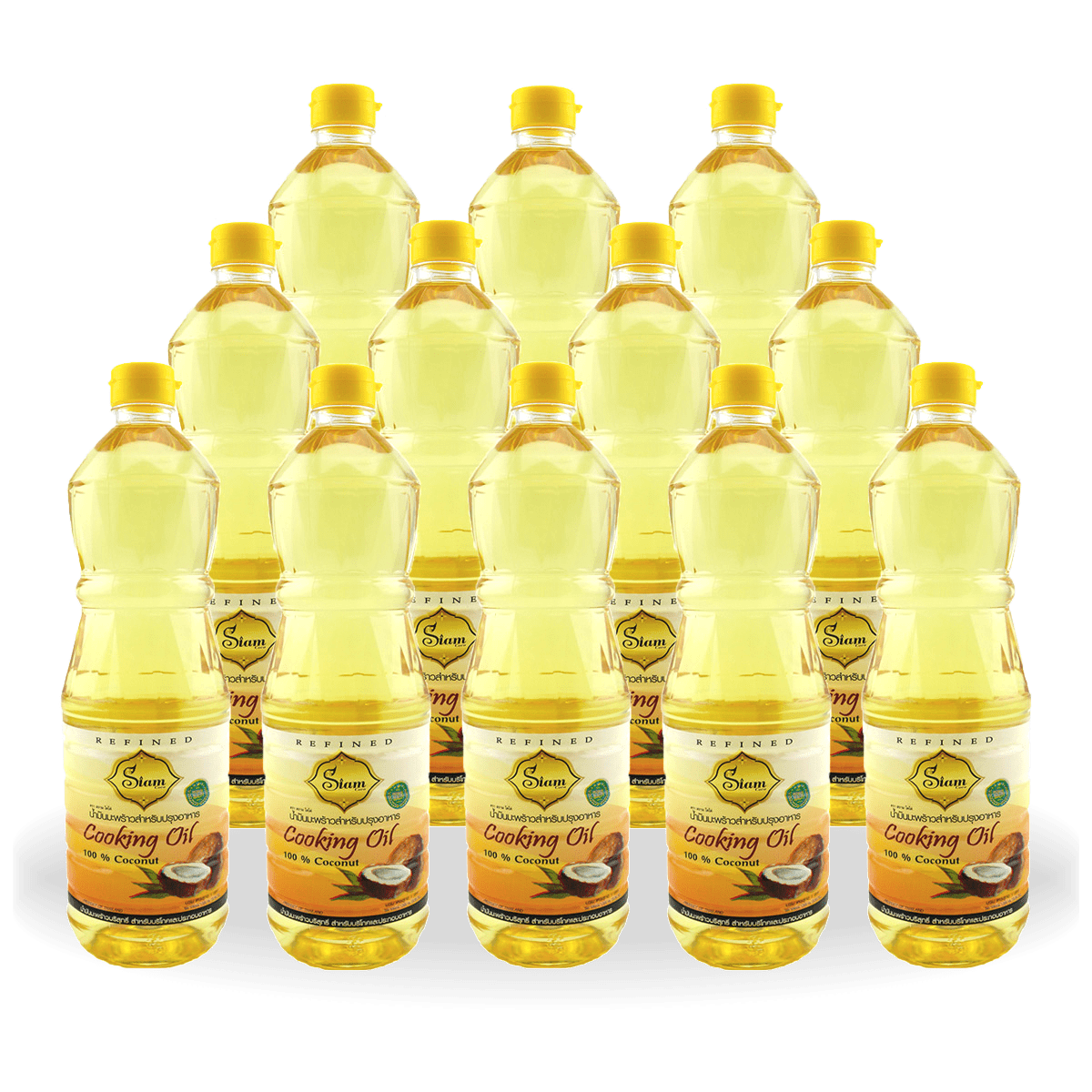 COCONUT COOKING OIL SIZE 1,000 ML. ( 1 LITERS ) 12 UNITS Siamplus