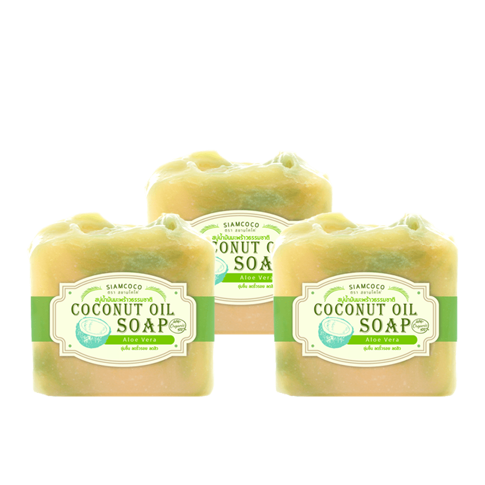 COCONUT OIL SOAP ALOE VERA PACK 3 Siamplus Coconut Oil