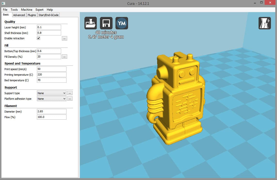 การใช้งานโปรแกรม Cura สำหรับเครื่องพิมพ์ 3D Printer
