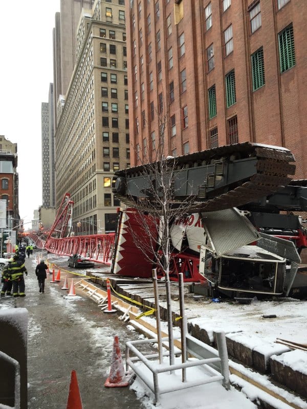 A Huge Crane Just Fell Down In The Middle Of New York City And The