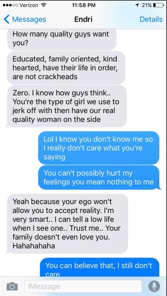 Girl Receives Psychotic Text Messages After Refusing To Hook Up On