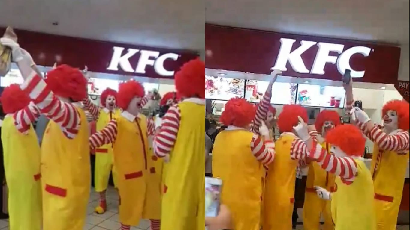 KFC Just Got Absolutely Decimated By A Gang Of Drunk Ronald McDonalds