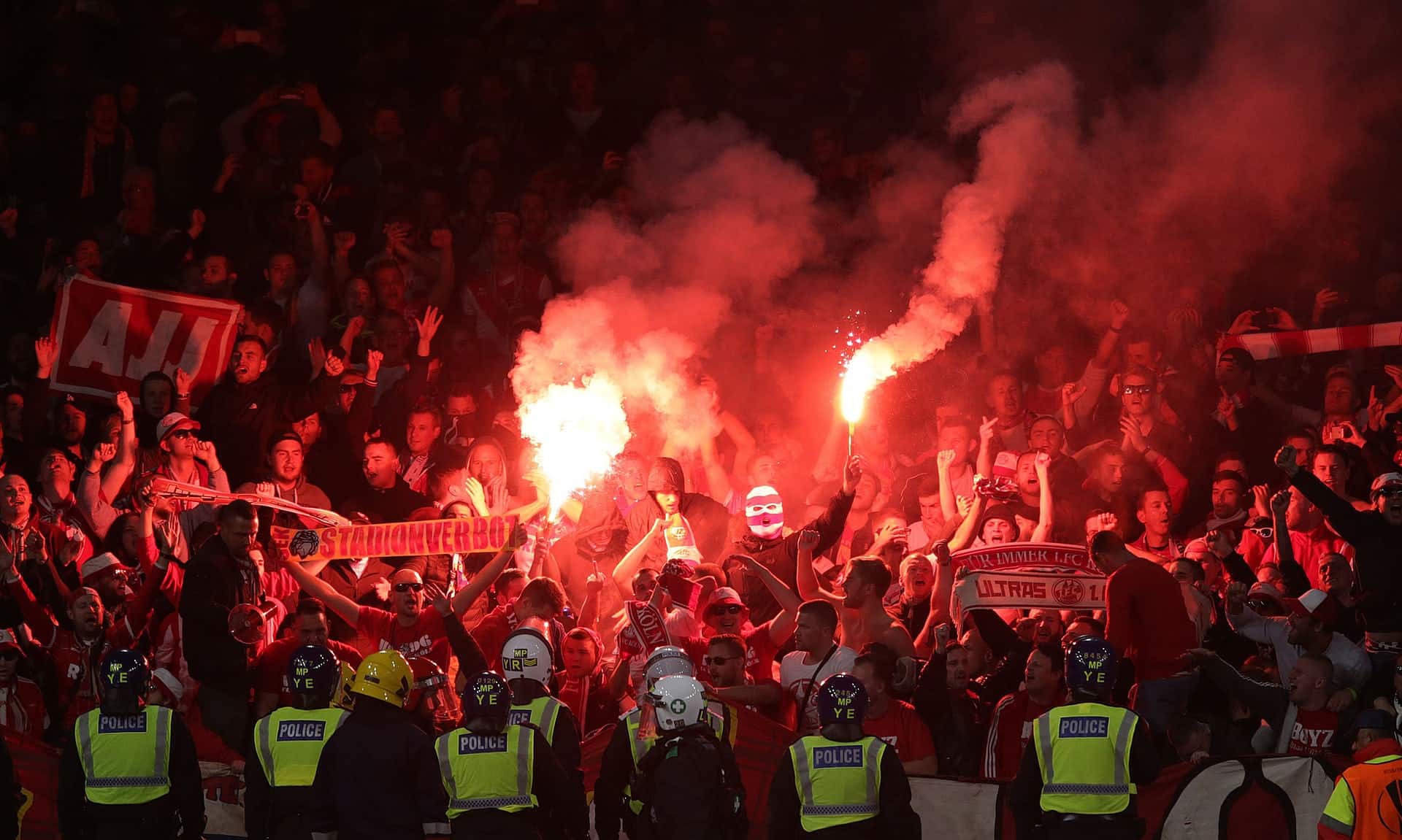 Footage Shows Cologne Fans Run Riot In North London Before Giving Nazi