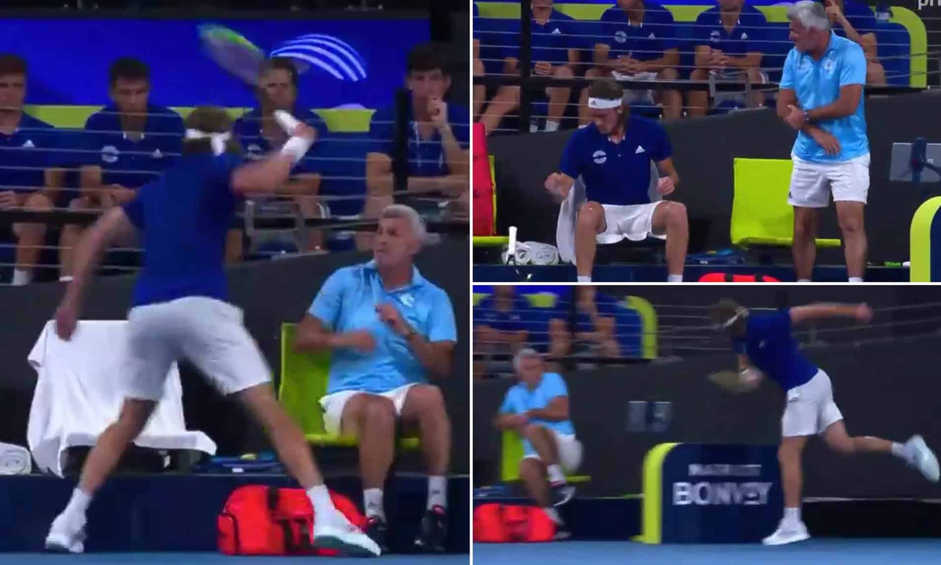 Tennis Player Stefanos Tsitsipas Hit His Dad With Tennis ...