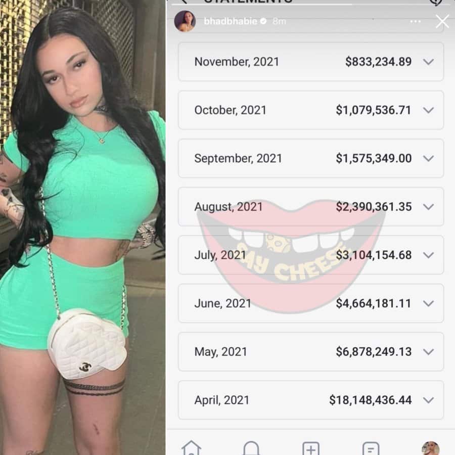 Bhad Bhabie Shares Screenshot Revealing Insane Amount Of Money She