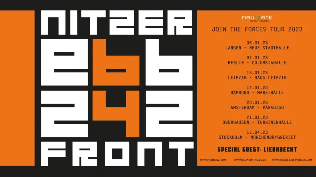 Tour D'orange 2023 Front 242 And Nitzer Ebb Announce 'Join The Forces Tour 2023' - Side-Line Magazine
