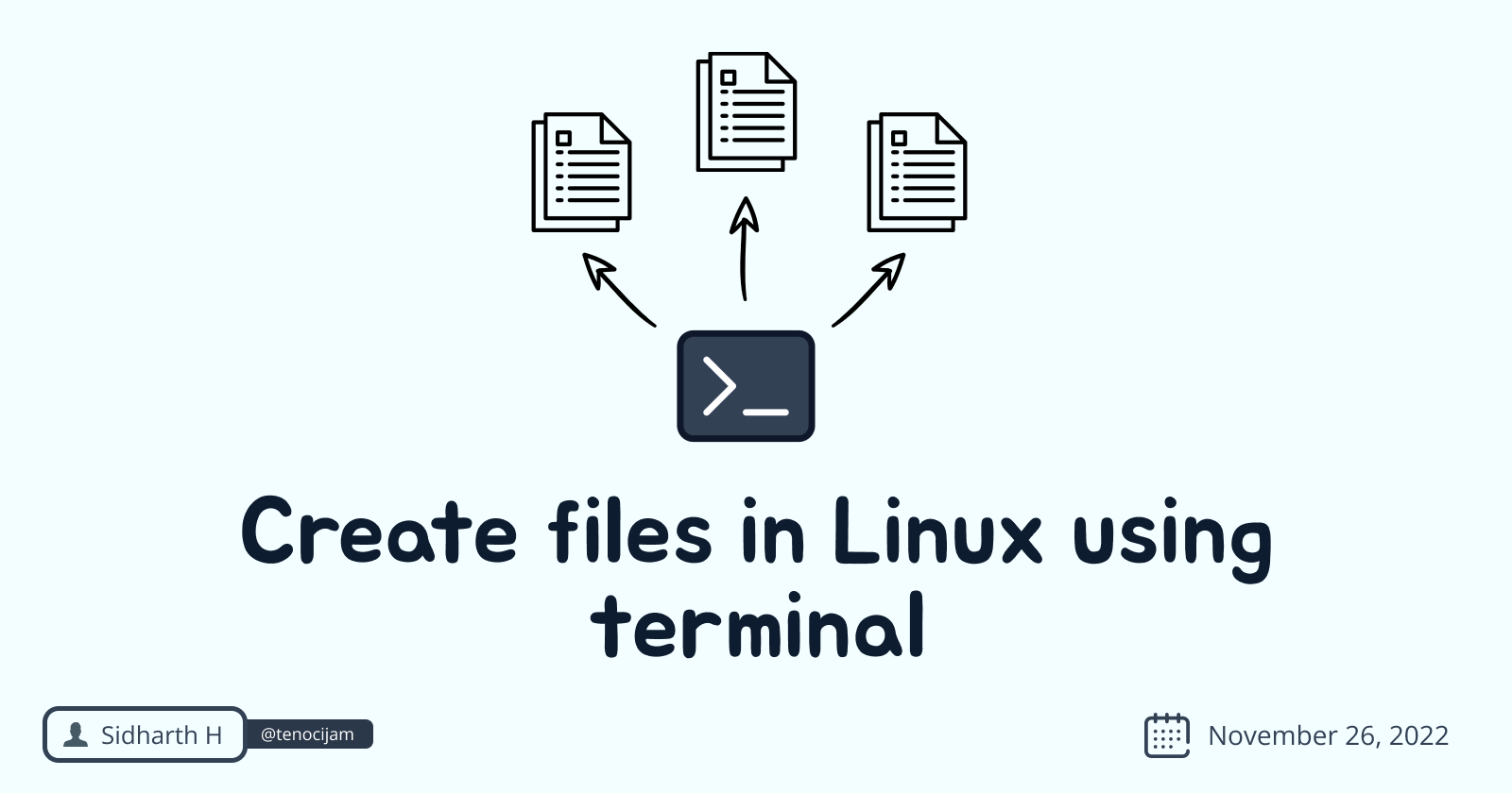 Different methods to create a text file in Linux terminal Sidharth H