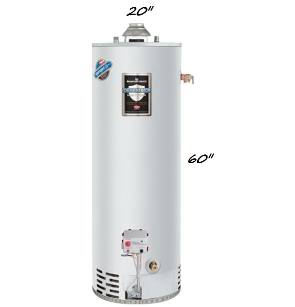 RG240T6N Bradford White is Atmospheric Vent Residential Tall Hot Water