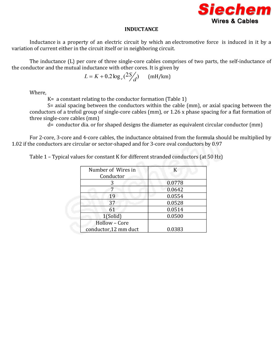 Inductance Calculation Siechem