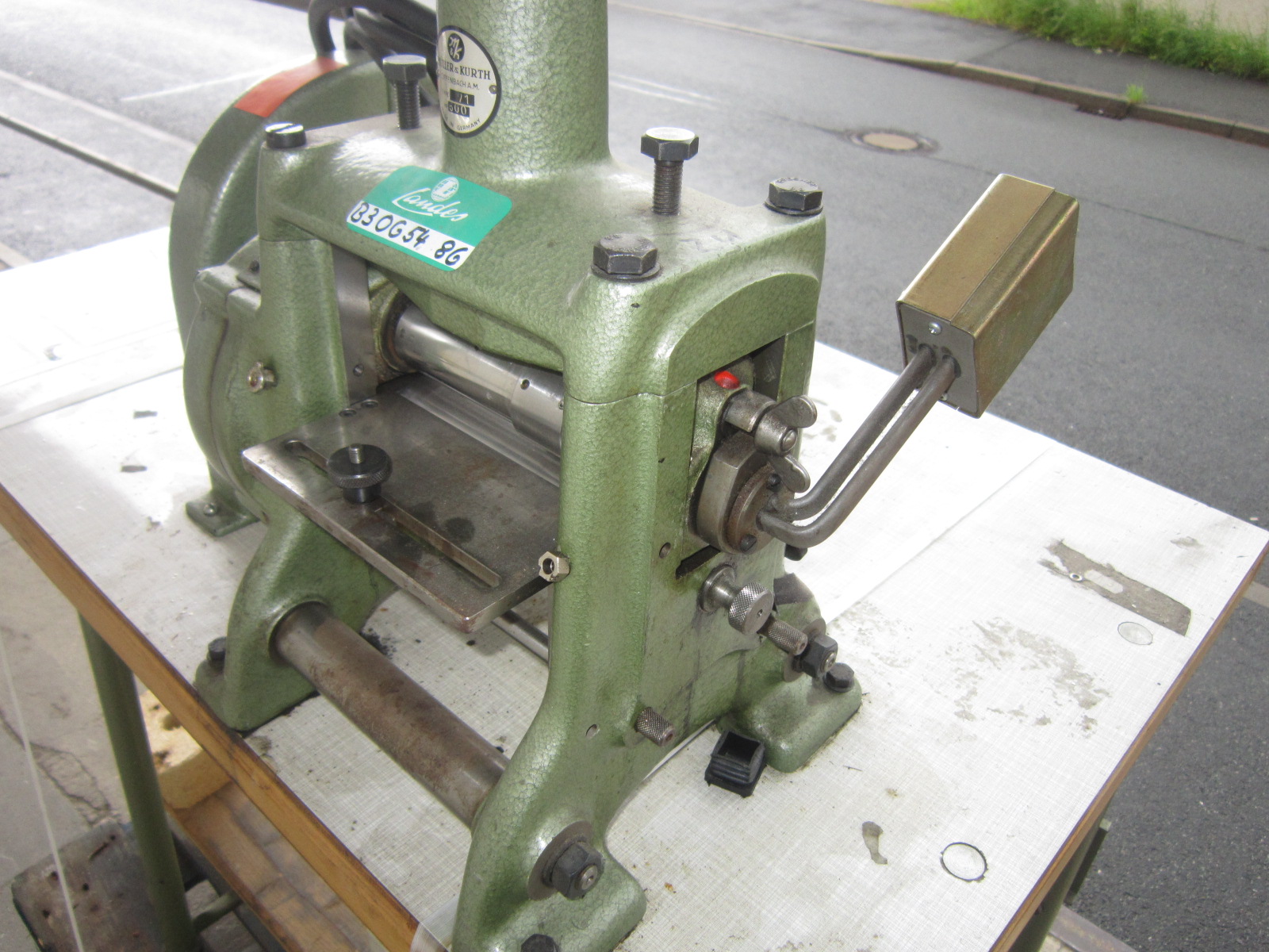 Sieck MÜLLER & KURTH MKO Type 71 heated embossing machine for belts