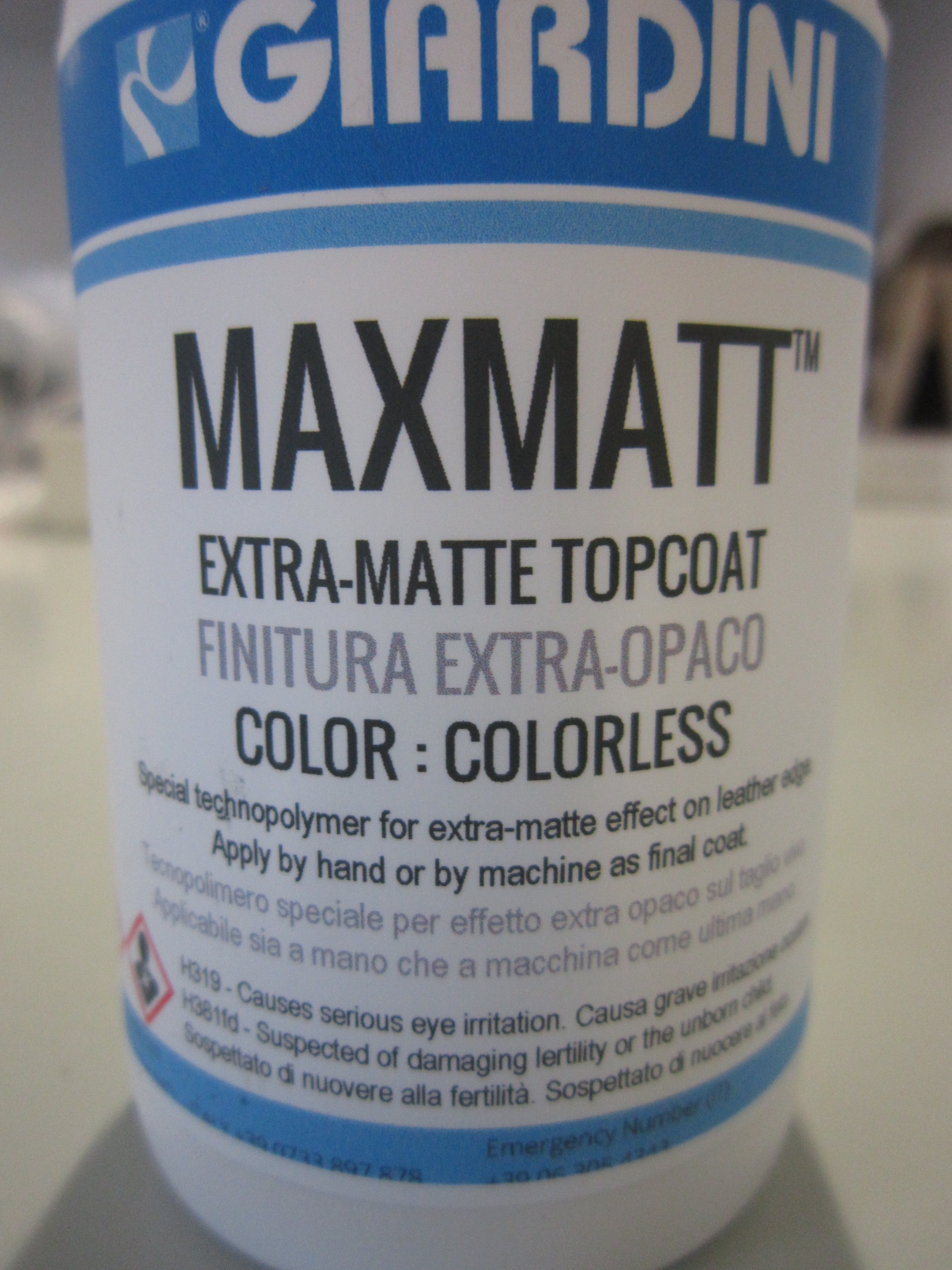 Sieck GIARDINI MXM3809 EXTRAMATTE TOPCOAT LEATHER EDGE PAINT (1000 ML)