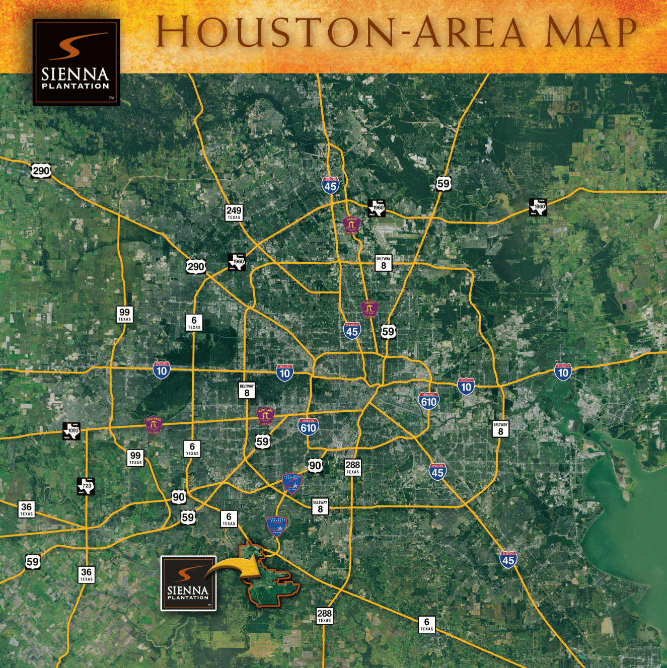 Directions to Sienna Plantation in Missouri City, TX