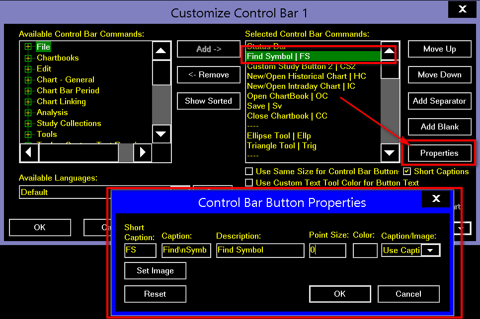 Control Bar Sierra Chart