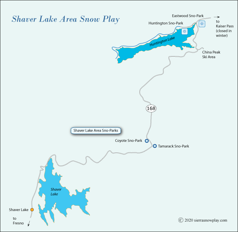 Shaver Lake Area SnoParks Map