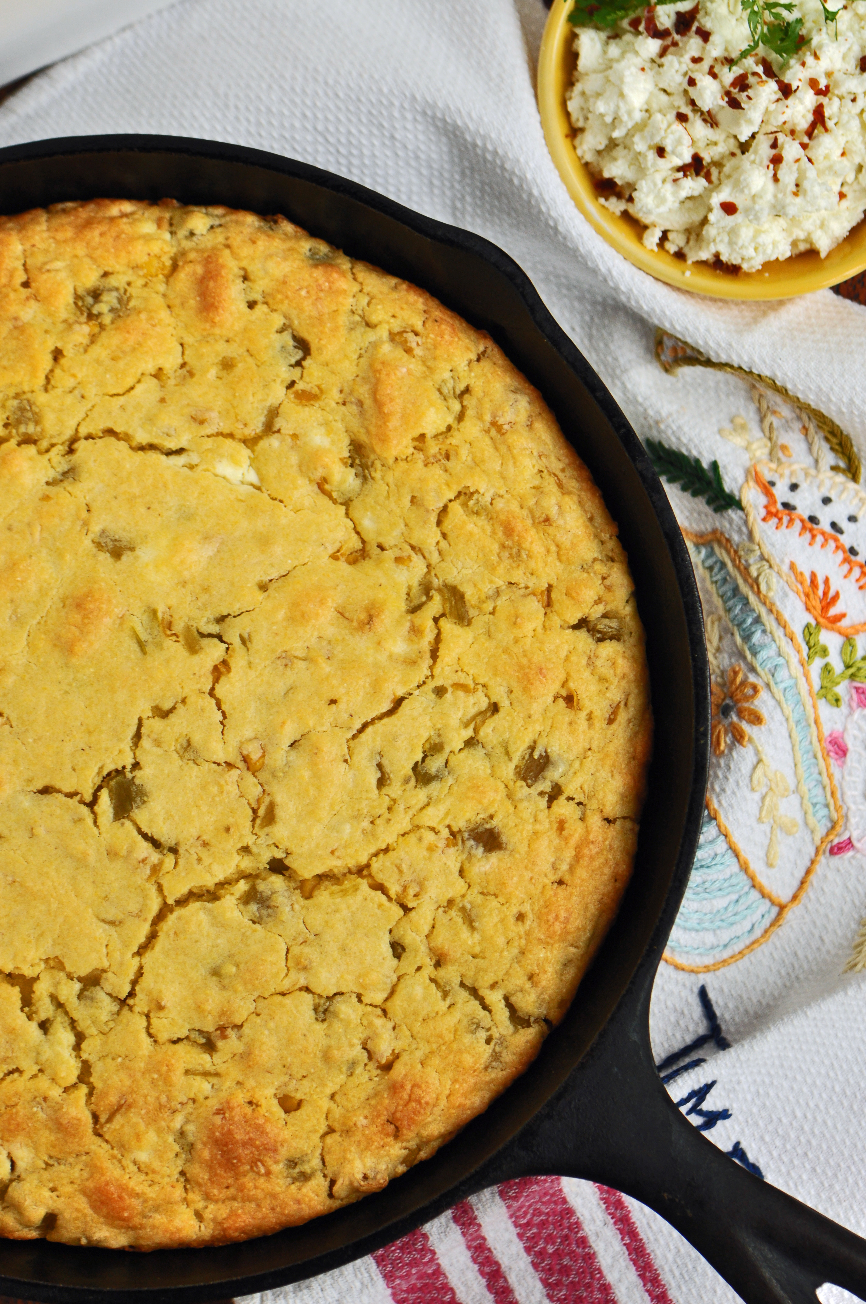 Green Chile and Goat Cheese Cornbread Baking Recipe