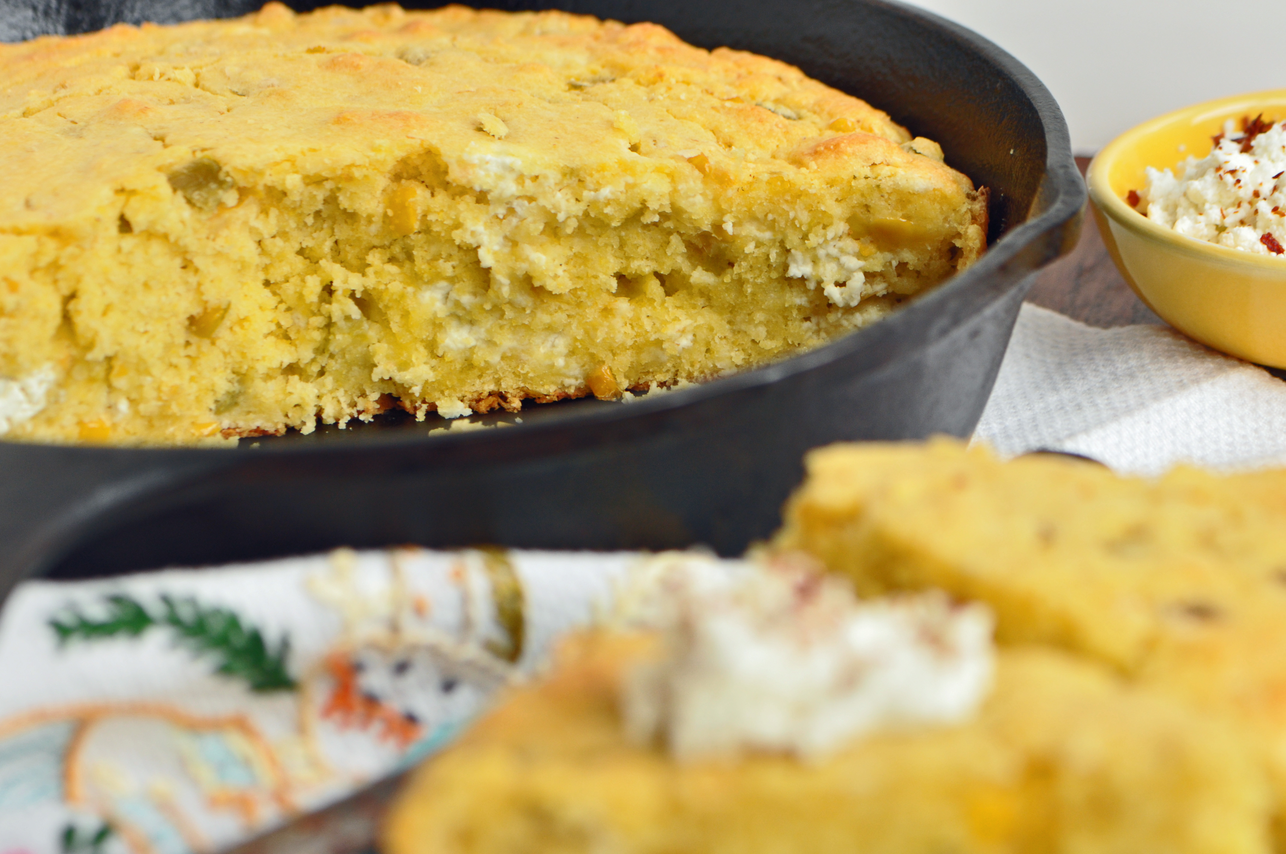 Green Chile and Goat Cheese Cornbread Baking Recipe