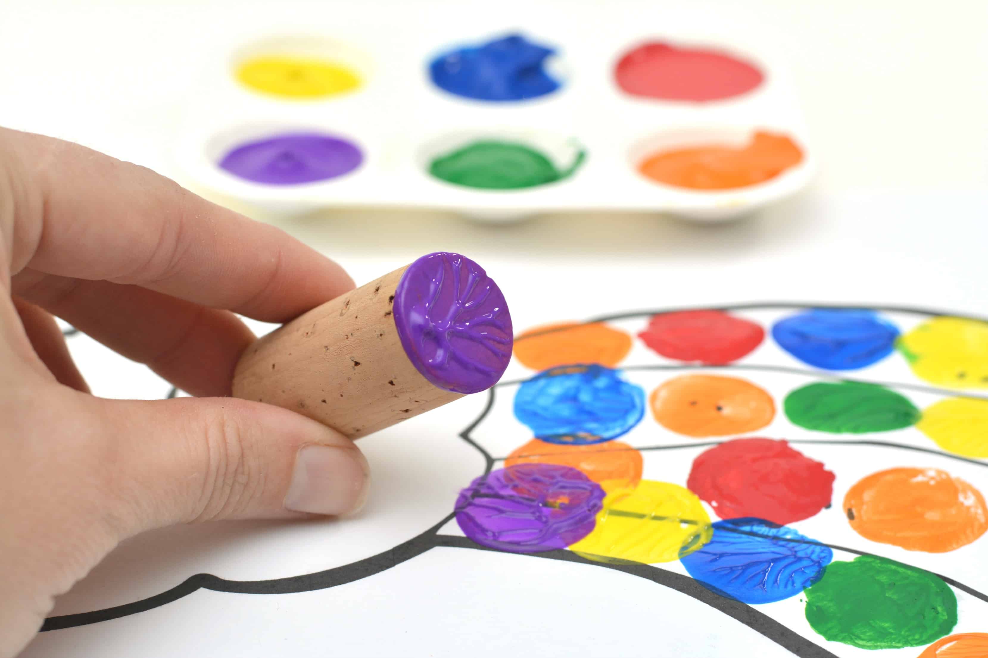 Easy Rainbow Wine Cork Painting Mrs. Karle's Sight and Sound Reading