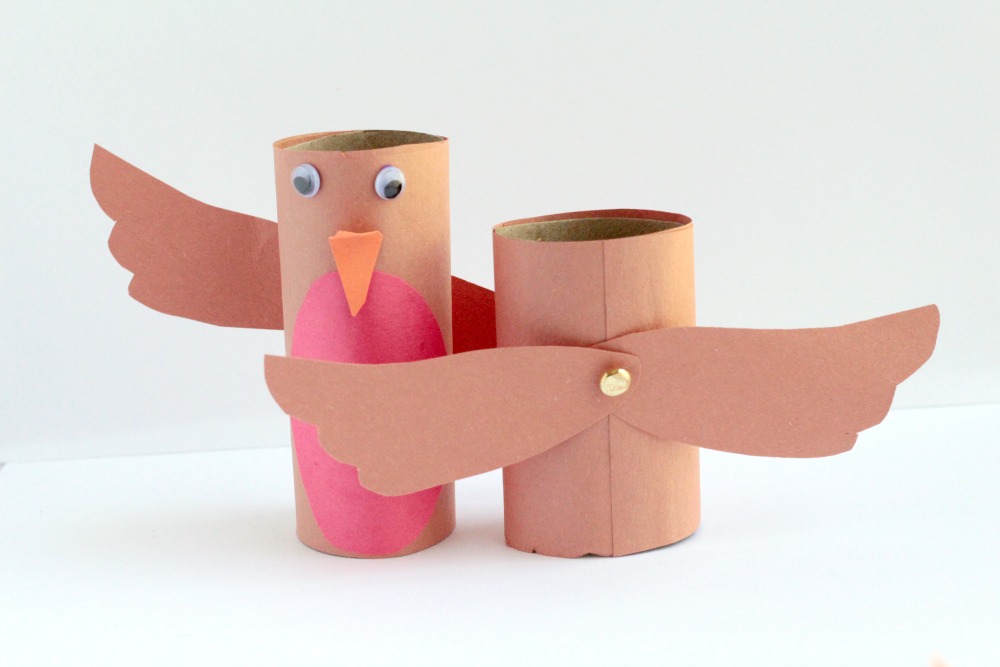 Cardboard Tube Robin Craft wing