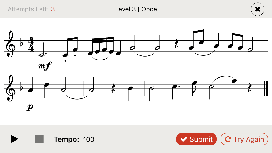 Focus on the Sight Reading Factory iOS app Sight Reading Factory®