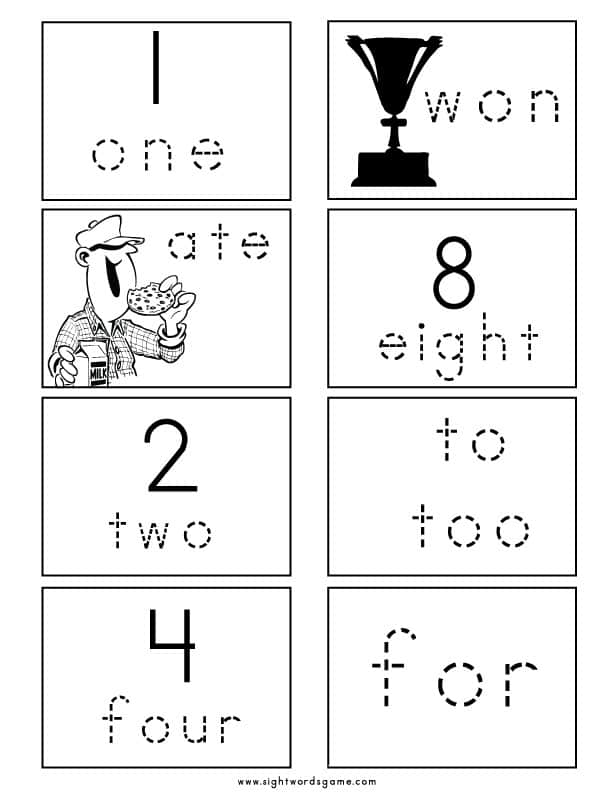 Number Worksheets Sight Words, Reading, Writing, Spelling & Worksheets
