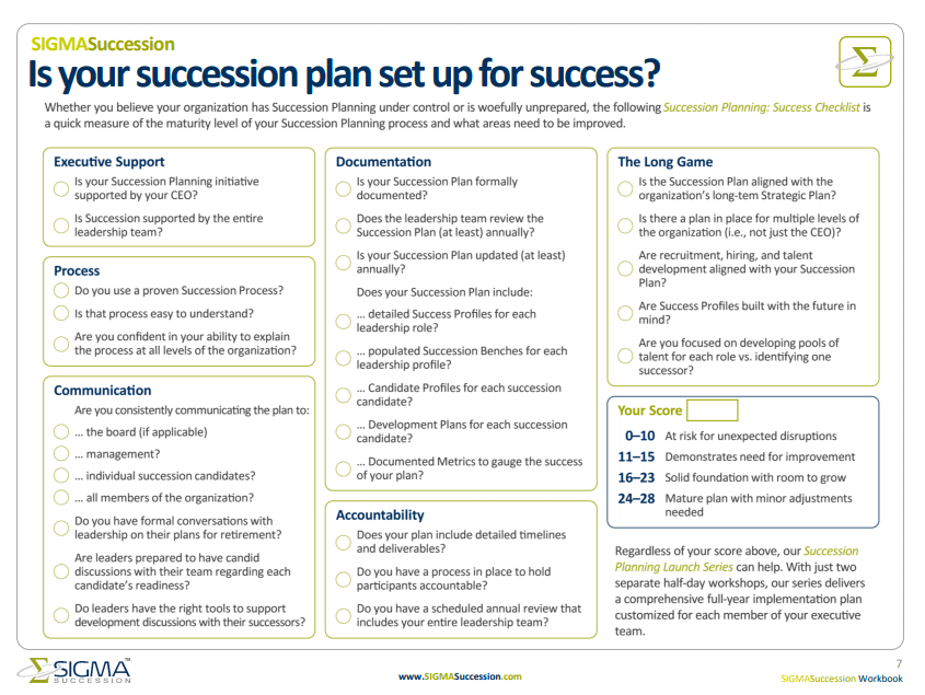 Getting BuyIn for Succession Planning SIGMA Assessment Systems
