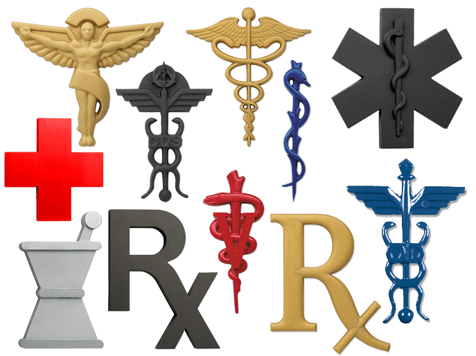 Cast Aluminum and Cast Bronze Medical Symbols