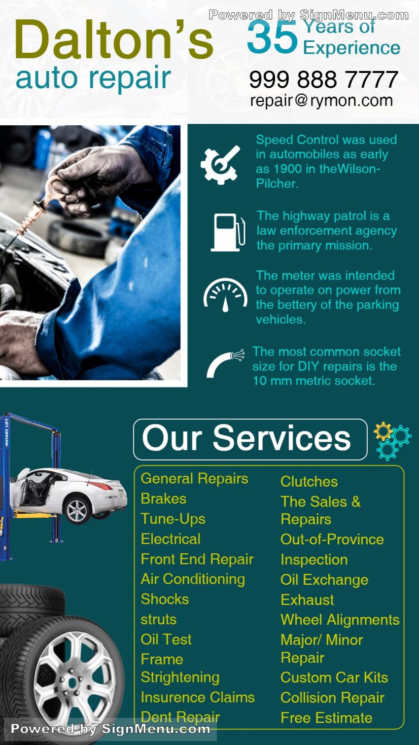 Lista de servicios de reparación de automóviles