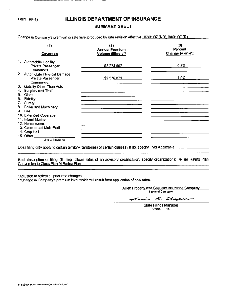 Form Rf 3 Insurance Fill Out and Sign Printable PDF Template signNow