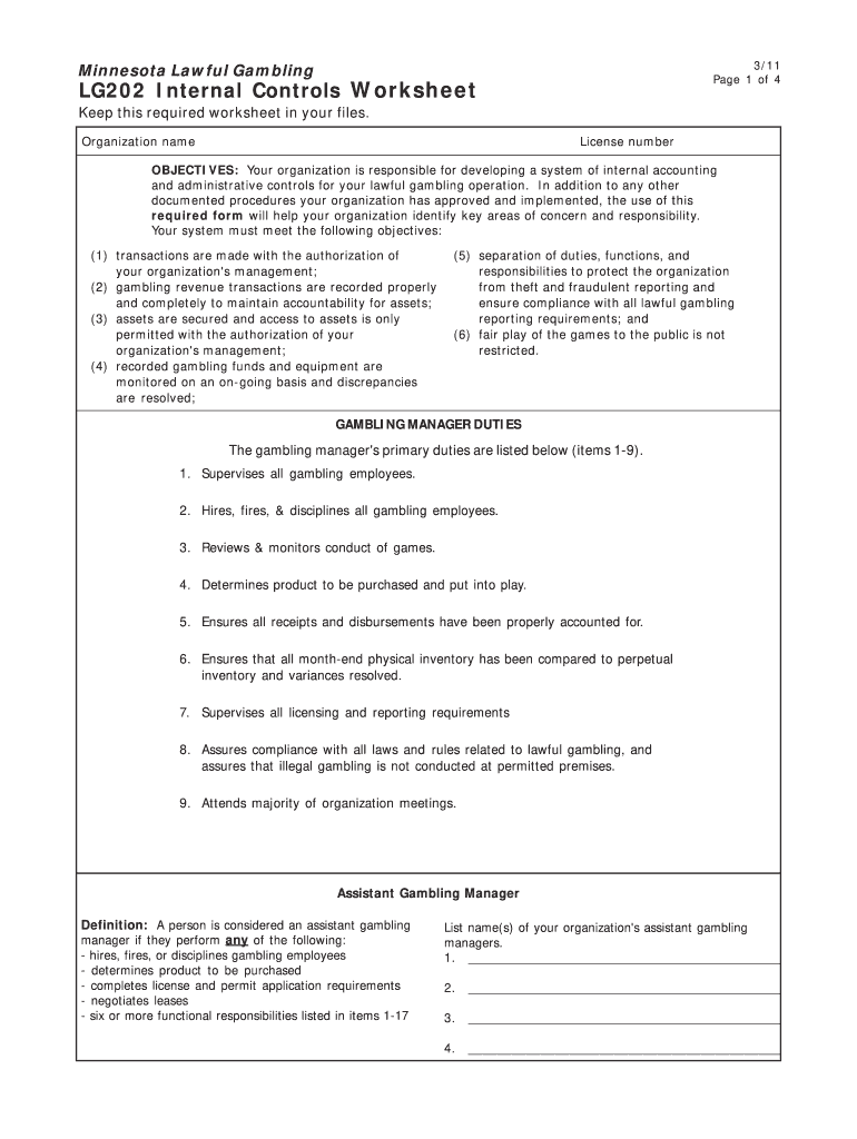 Mn State Gambling Form Lg202 Fill Out and Sign Printable PDF Template