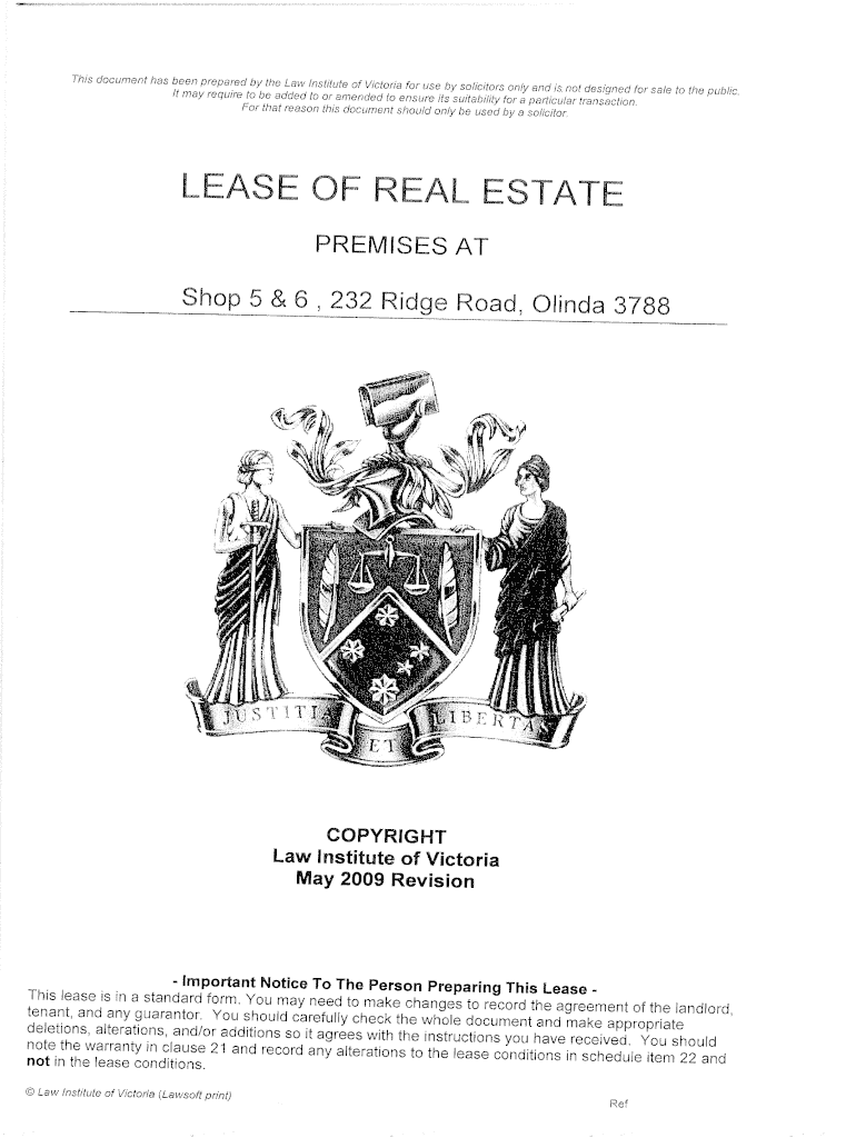 Law Institute of Victoria Lease of Real Estate Commercial airSlate SignNow