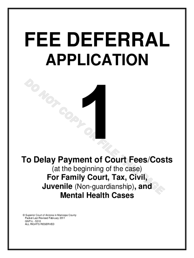 Maricopa County Fee Deferral Form Fill Out and Sign Printable PDF