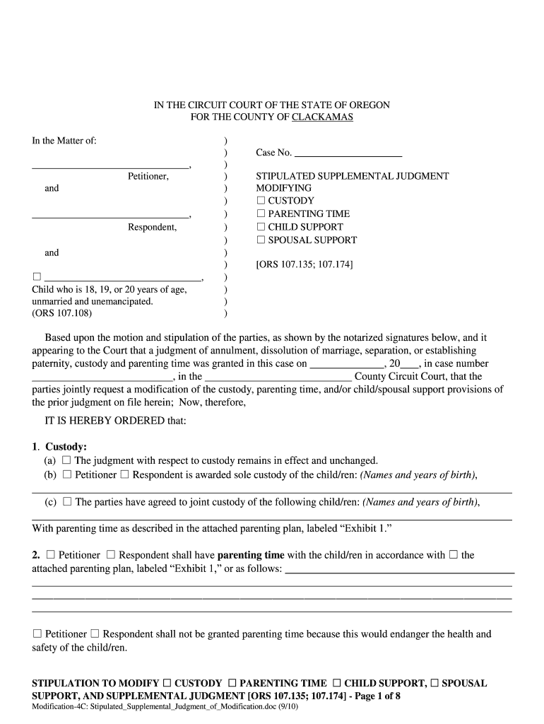 Oregon Probate Supplemental Judgement Form Fill Out and Sign Printable PDF Template airSlate