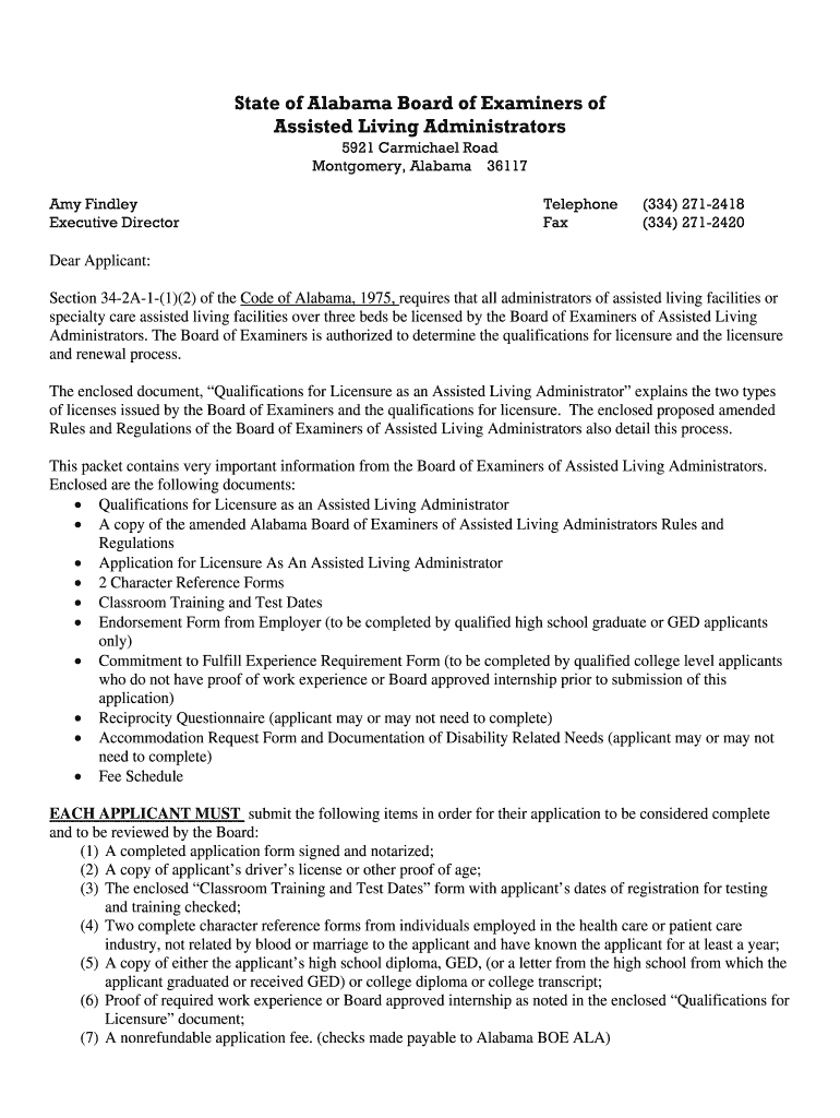 Assisted Living Administrator License Alabama Complete with ease