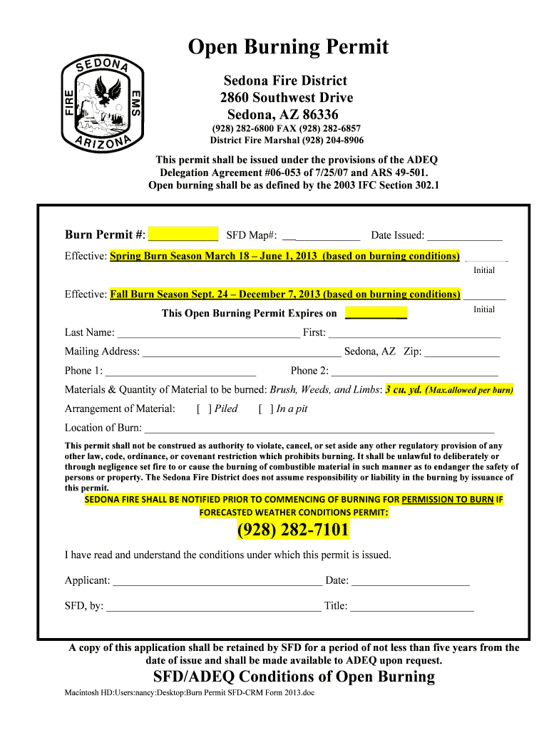 Sedona Fire Fill Out and Sign Printable PDF Template signNow