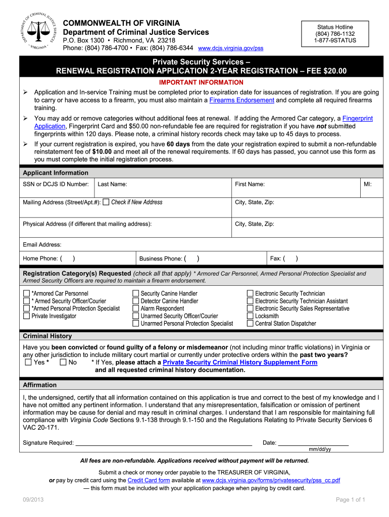 Dcjs Virginia Fill Out and Sign Printable PDF Template signNow