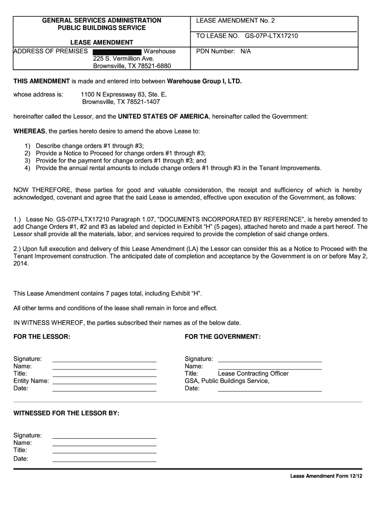 Gsa Lease Amendment 20122024 Form Fill Out and Sign Printable PDF Template airSlate SignNow