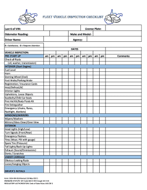 Fleet Vehicle Inspection Checklist - Fill Out and Sign Printable PDF