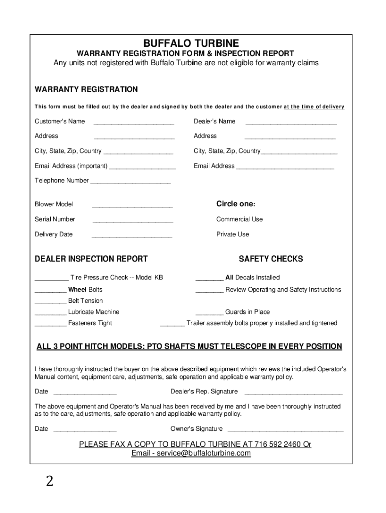 Buffalo Blower Parts 2011-2024 Form - Fill Out and Sign Printable PDF
