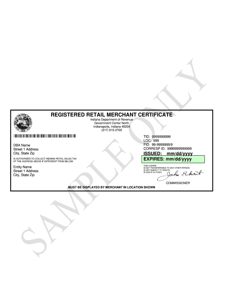 Retail Merchant Certificate Indiana Lookup Complete with ease