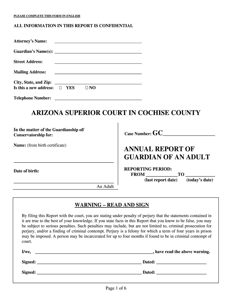 Sample Guardianship Annual Report 20132024 Form Fill Out and Sign