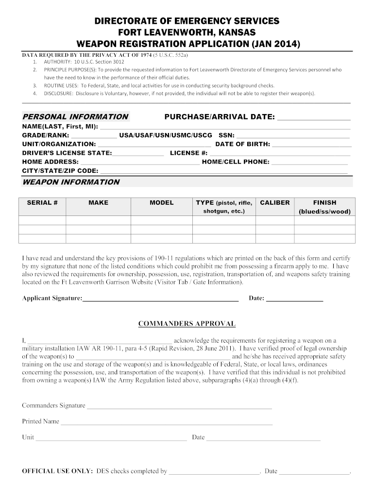 Army Registration 20142024 Form Fill Out and Sign Printable PDF
