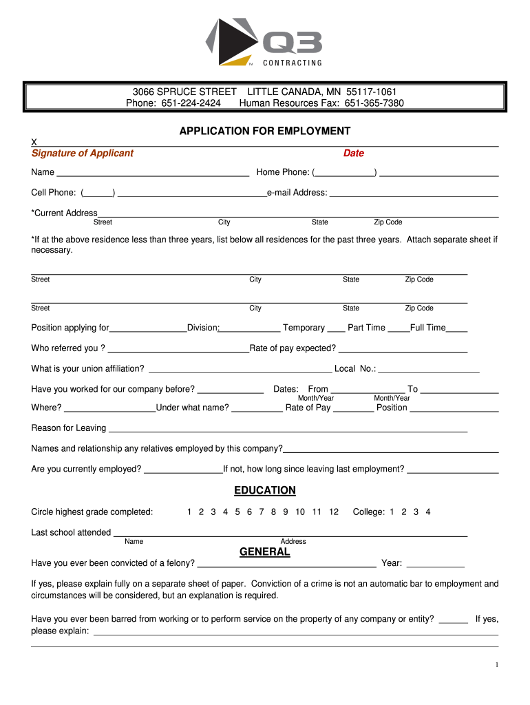 Q3 Contracting 6513657380 Form Fill Out and Sign Printable PDF