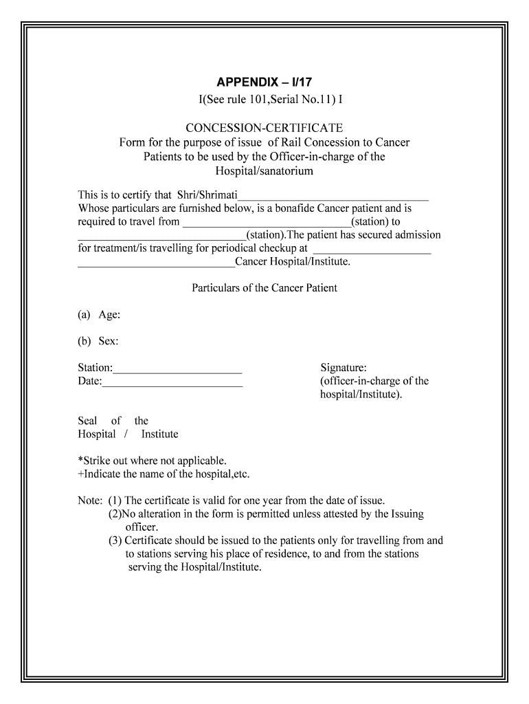 Concession Certificate Form Fill Out and Sign Printable PDF Template