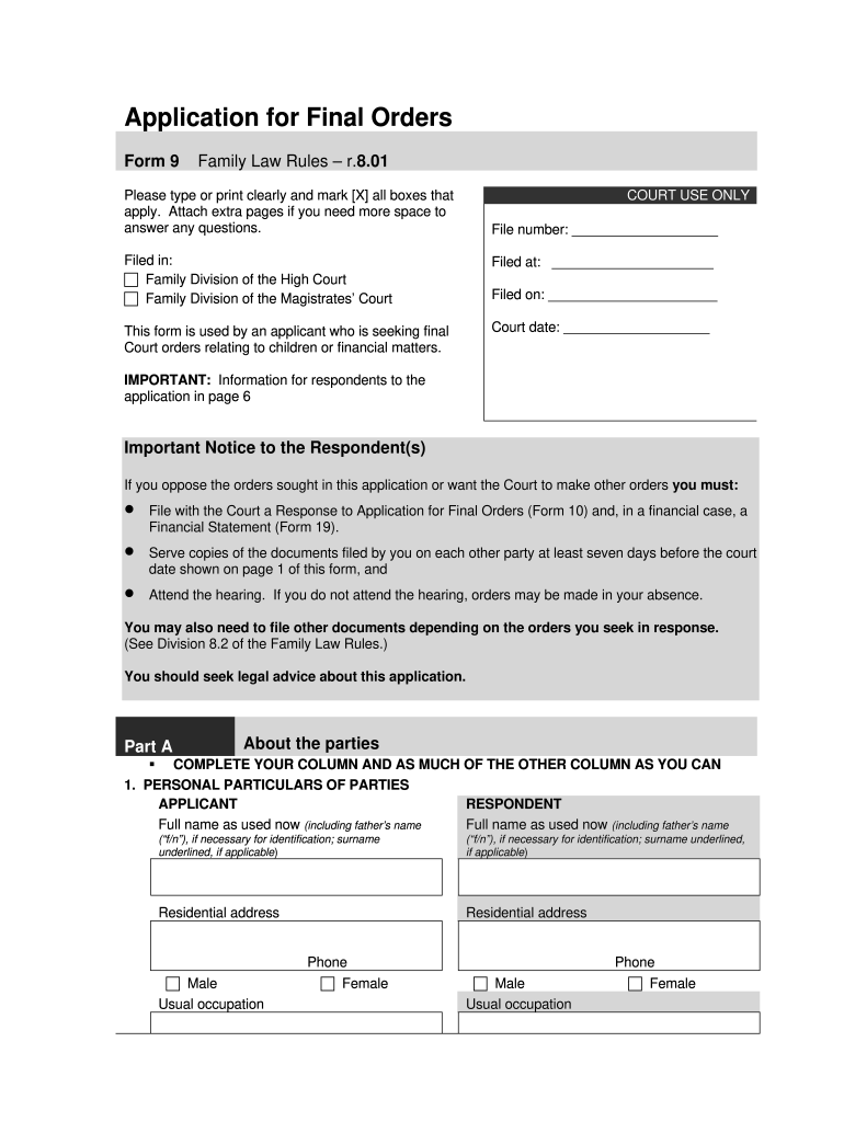 Family Court Fiji Forms Fill Out and Sign Printable PDF Template