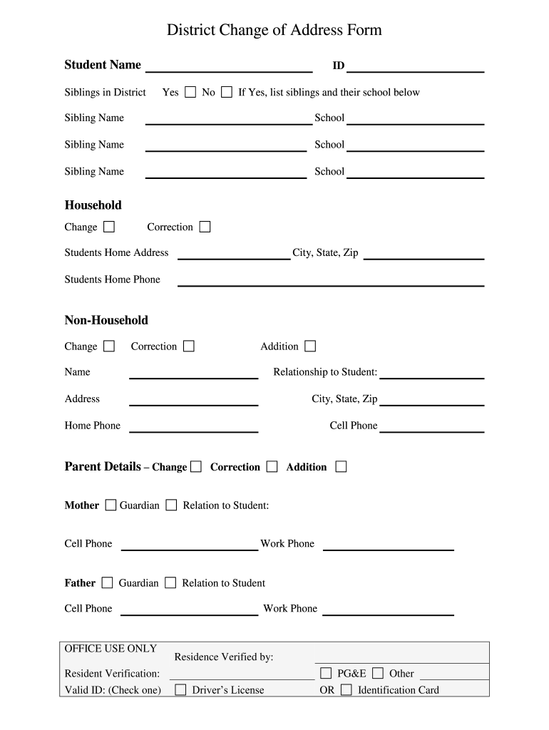 Address Change Form - Fill Out and Sign Printable PDF Template