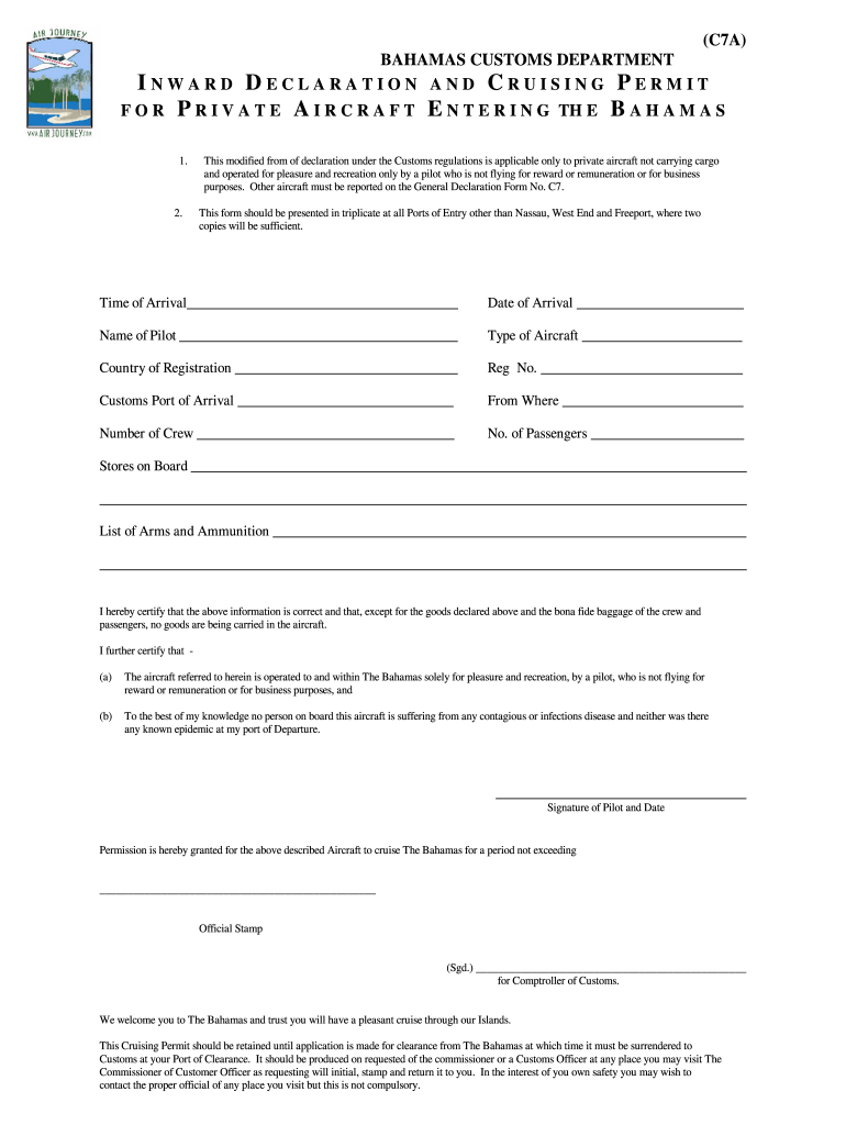 Bahamas C7a Form Editable template airSlate SignNow