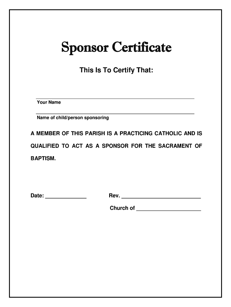 Baptism Sponsor Letter Editable template airSlate SignNow