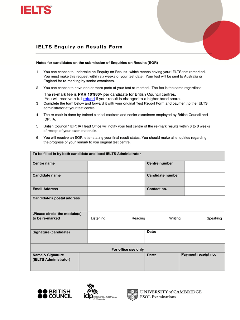 Ielts Enquiry Form Fill Out and Sign Printable PDF Template signNow