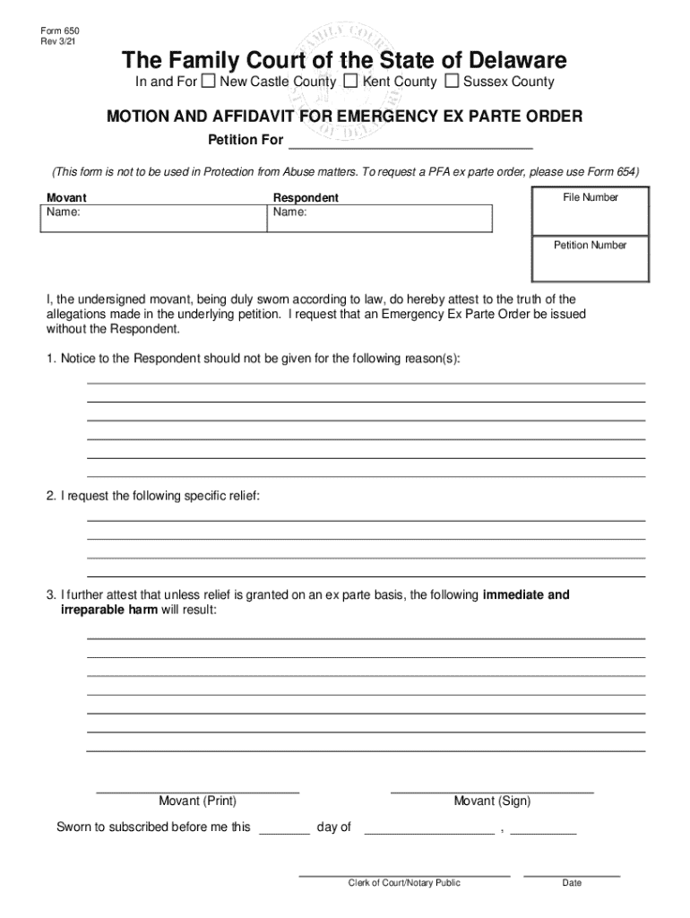 The Family Court of the State of Delaware in and F Fill Out and Sign