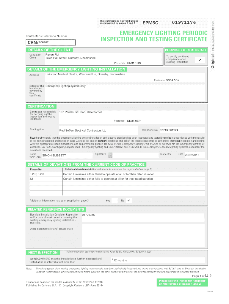 EMERGENCY LIGHTING PERIODIC Form Fill Out and Sign Printable PDF Template airSlate SignNow
